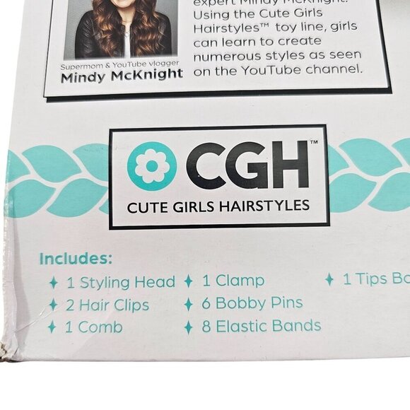 Cute Girls Hairstyles Styling Head Black with Blue Streaks 20 Piece Set NEW! - Picture 12 of 15